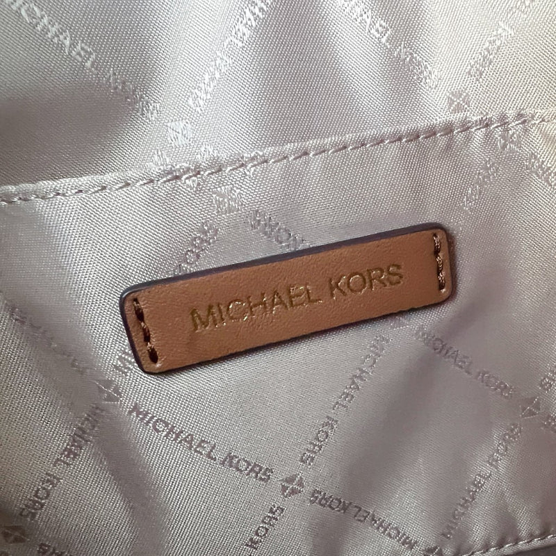Michael Kors Caramel Leather MK Monogram 2 Way Shoulder Bag Like New