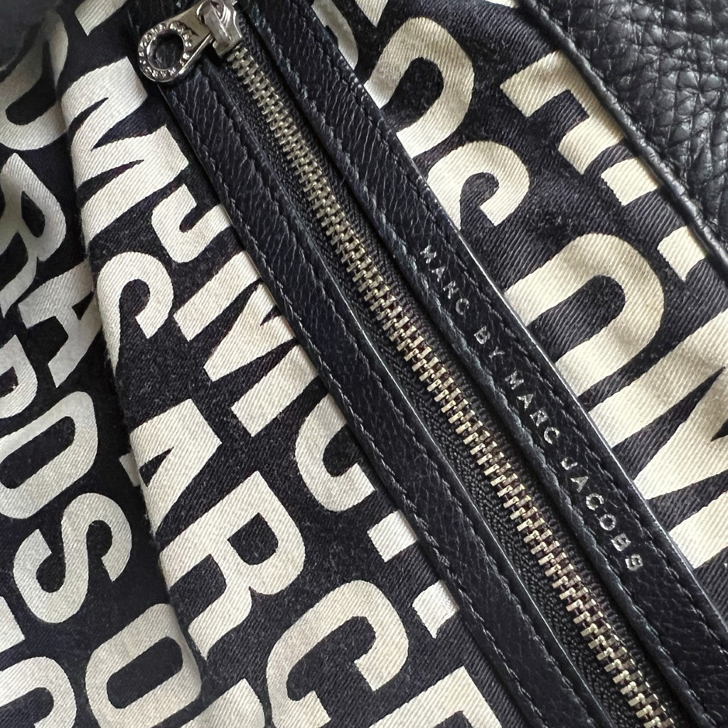 Marc Jacobs Black Leather Charm Detail Shoulder Bag