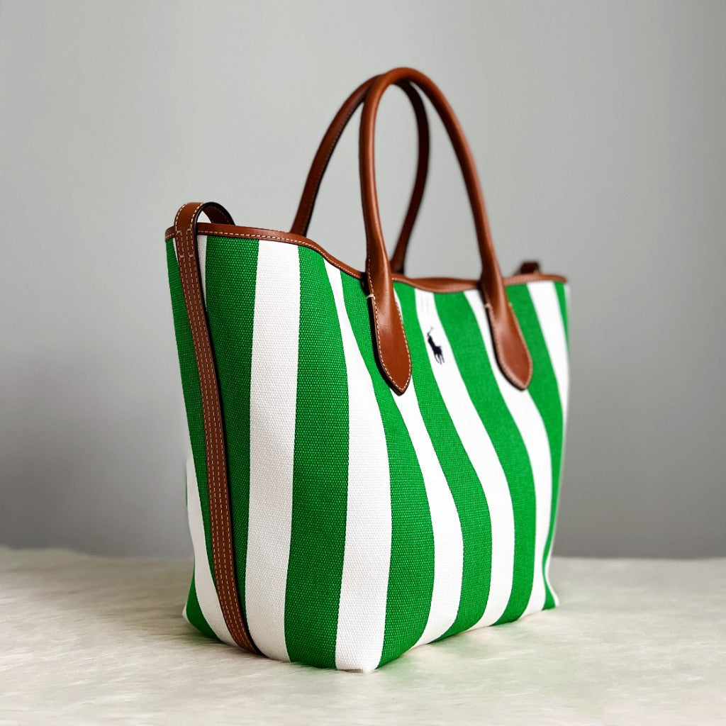 Ralph Lauren Stripe Holiday 2 Way Shoulder Bag Like New