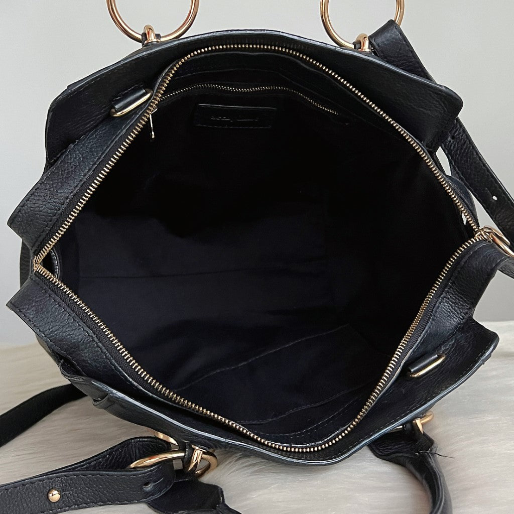 See by Chloe Black Leather Front Detail 2 Way Shoulder Bag