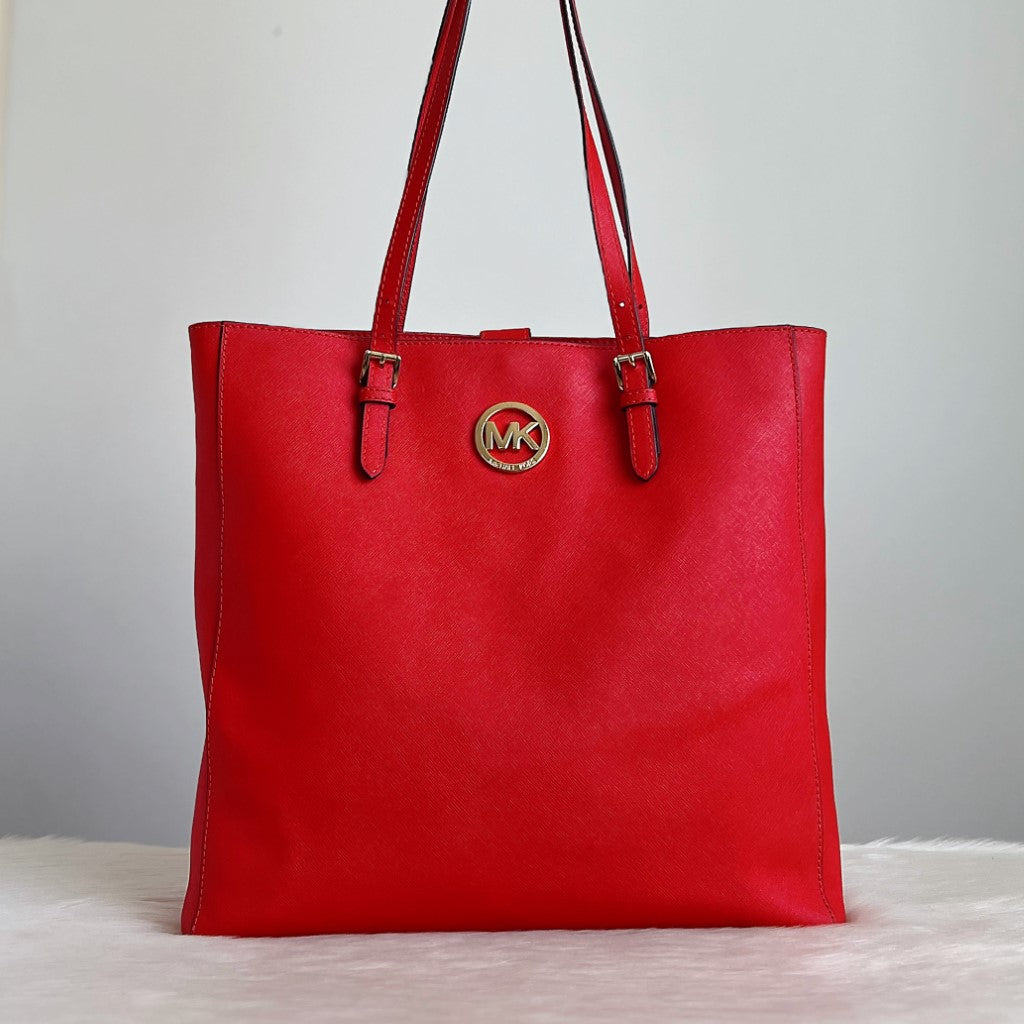 Michael Kors Vermilion Leather Shopper Shoulder Bag