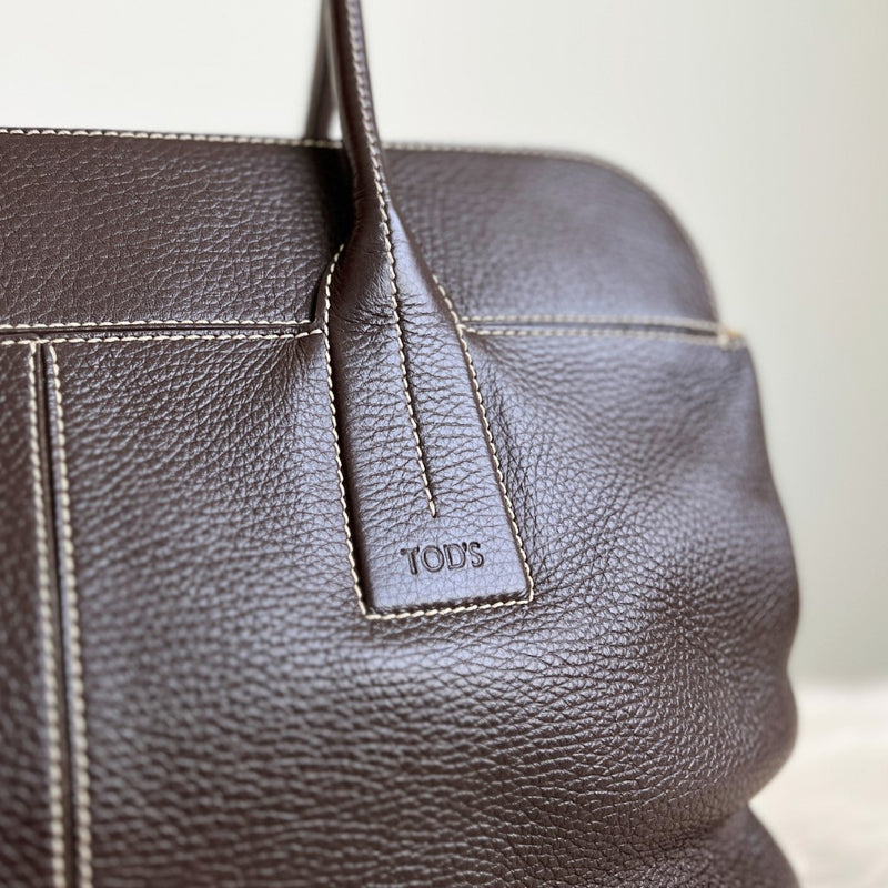 Tod's Dark Chocolate Leather Iconic Princess Diana Large Shoulder Bag