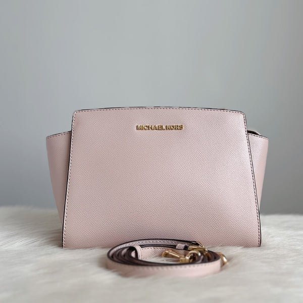 Michael Kors Blush Pink Leather Selma Crossbody Shoulder Bag Excellent