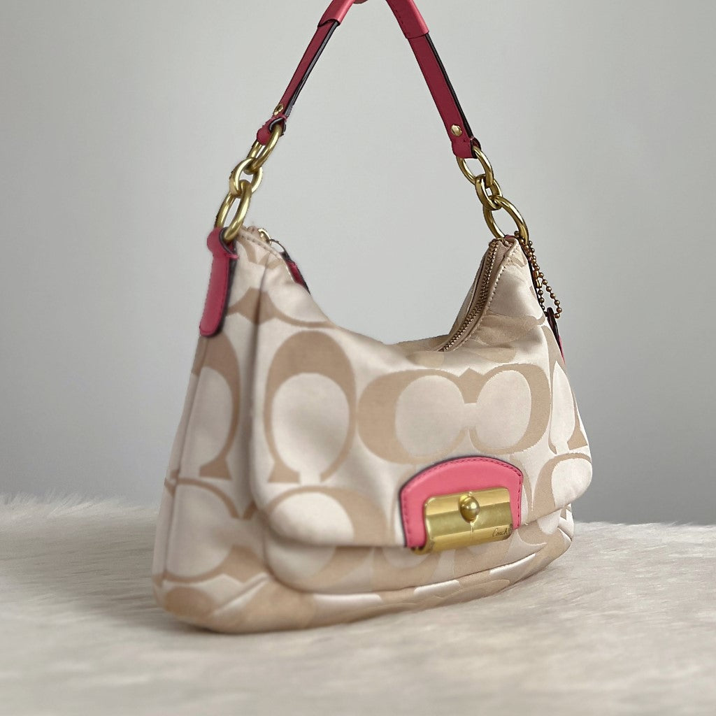 Coach Monogram Front Pocket Small Shoulder Bag