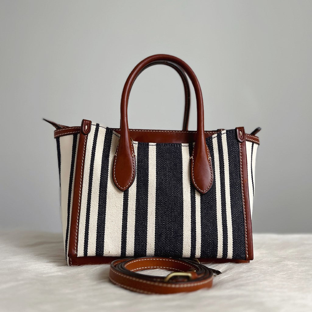 Ralph Lauren Stripe Detail 2 Way Shoulder Bag Excellent