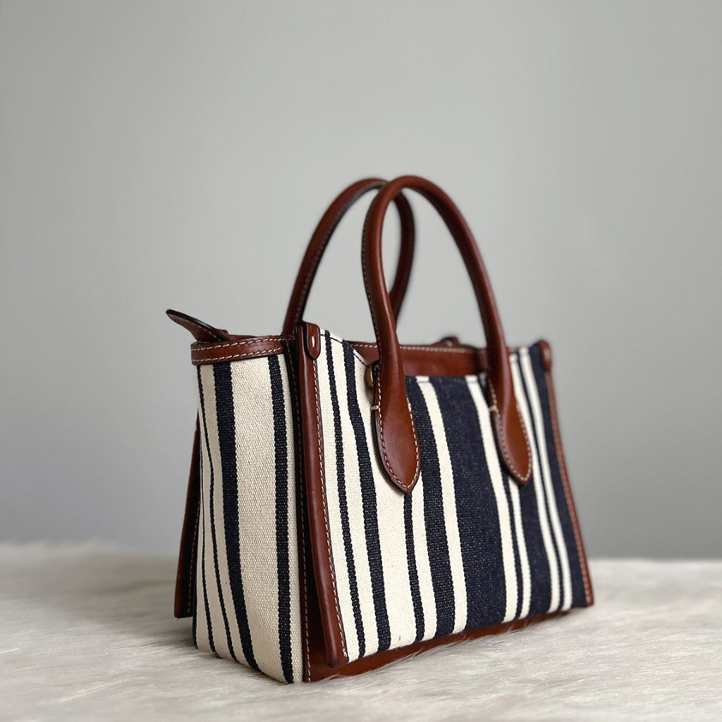 Ralph Lauren Stripe Detail 2 Way Shoulder Bag Excellent