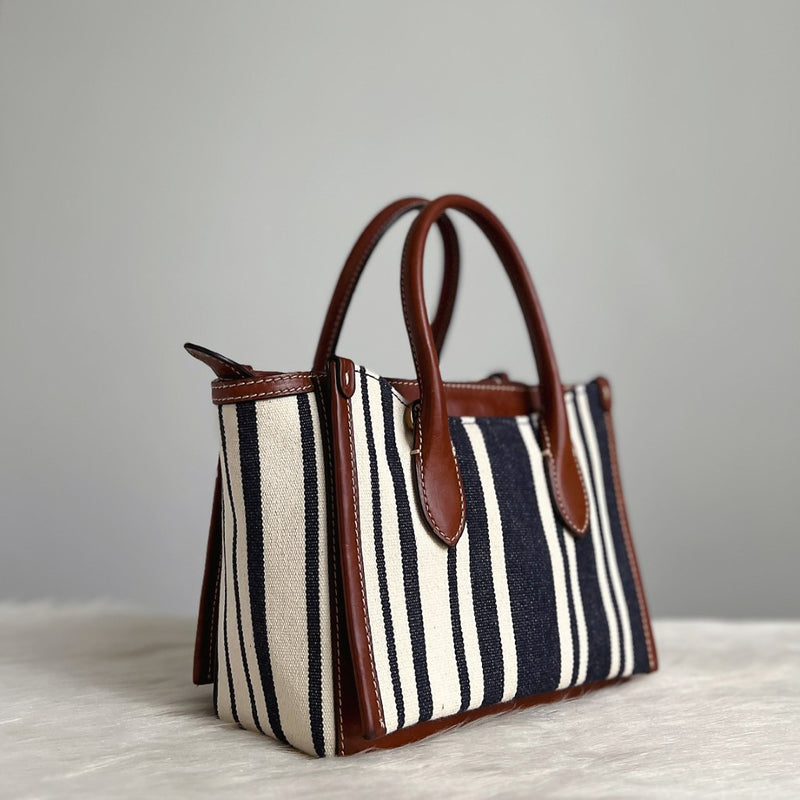 Ralph Lauren Stripe Detail 2 Way Shoulder Bag Excellent