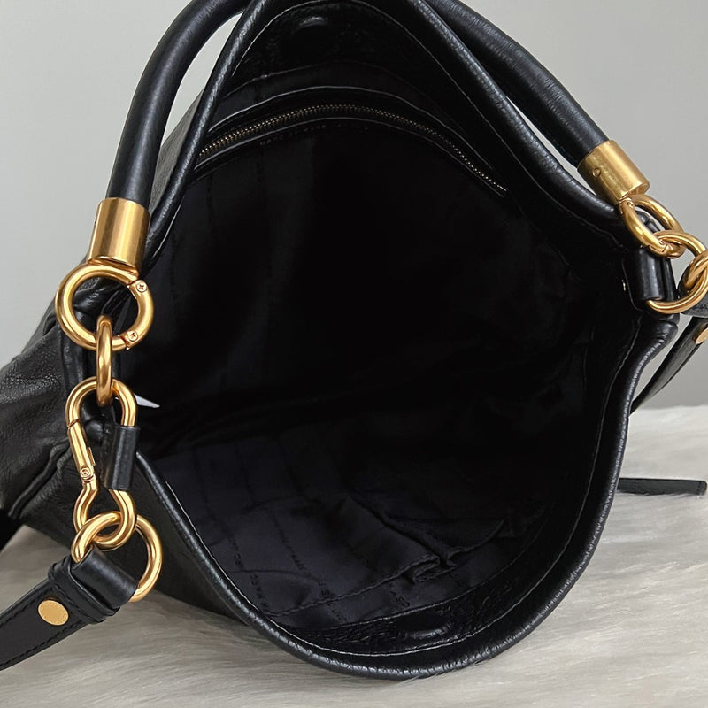 Marc Jacobs Black Leather Slouchy 2 Way Shoulder Bag Excellent