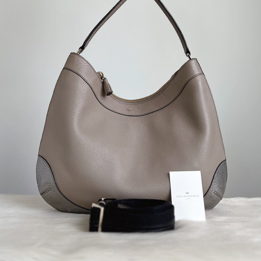 Anya Hindmarch Two Tone Leather Slouchy 2 Way Shoulder Bag