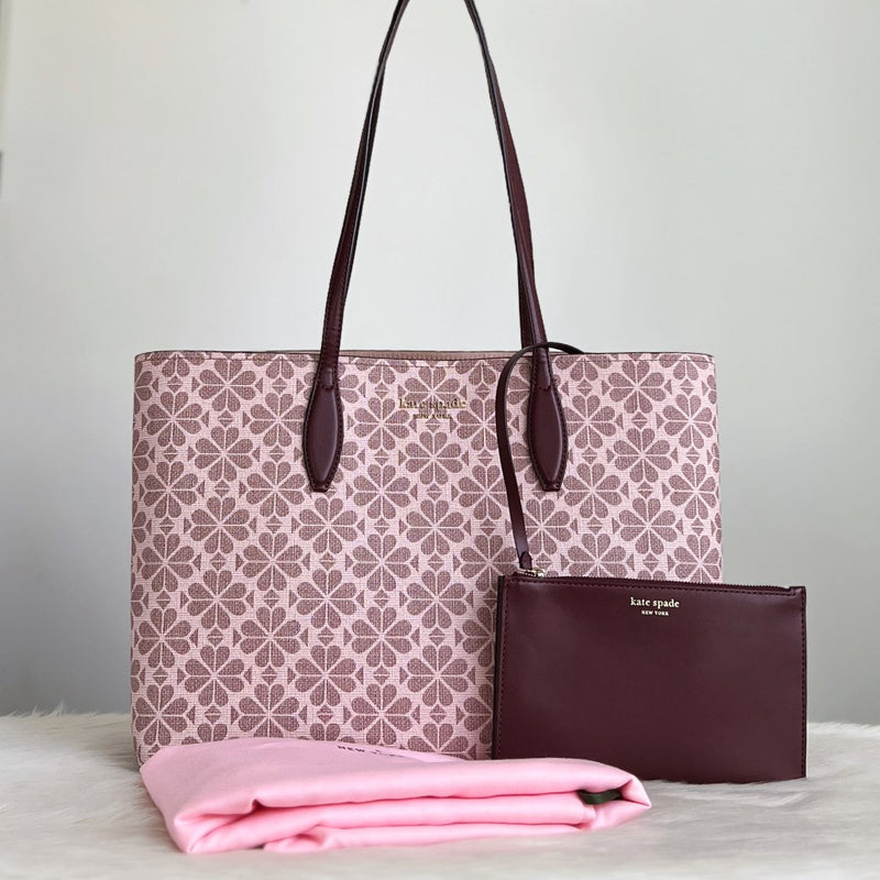 Kate Spade Floral Pattern Large Shoulder Bag + Pouch Like New