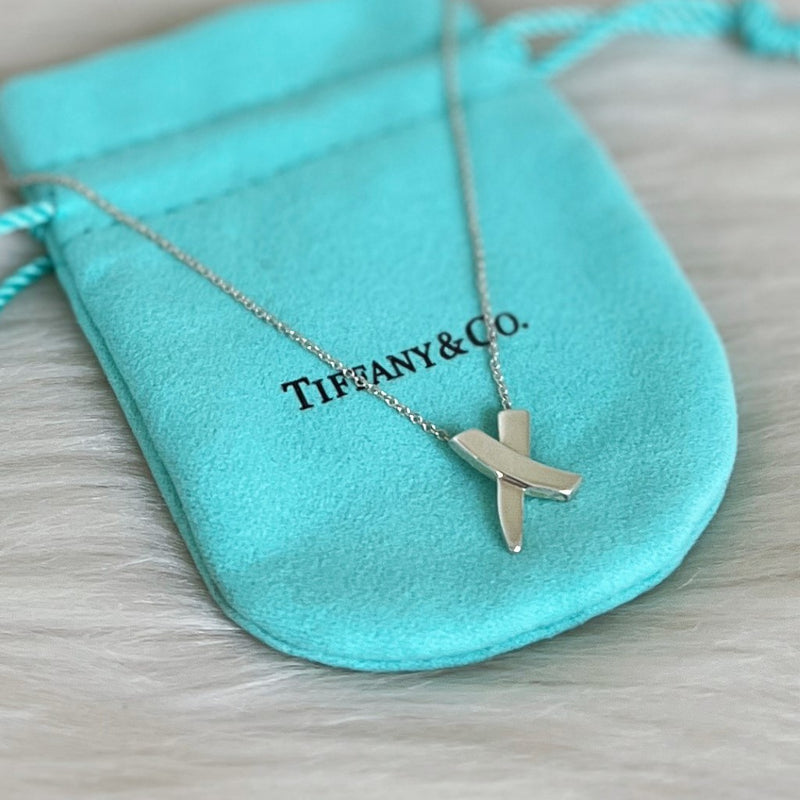 Tiffany & Co Paloma Picasso Silver Cross Motif Necklace Excellent