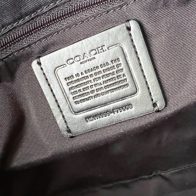 Coach Black Leather Front Logo Shopper Shoulder Bag Like New