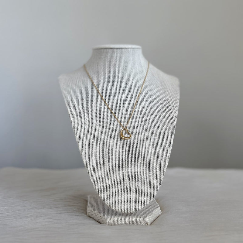Tiffany & Co. Elsa Peretti 18K Yellow Gold Open Heart Necklace