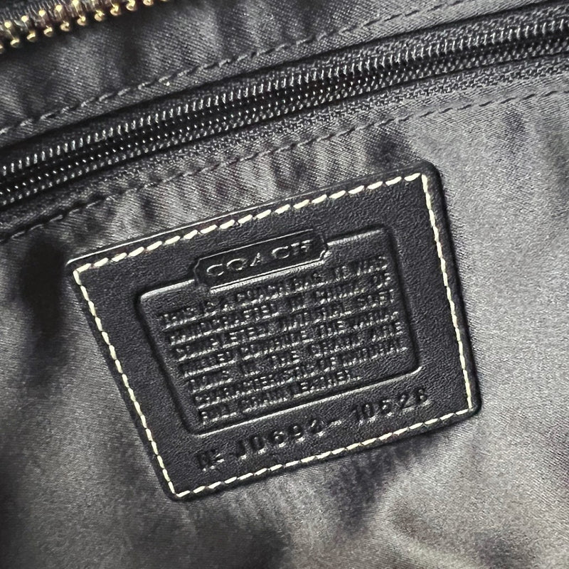 Coach Black Leather Front Buckle Tassel Charm Detail Shoulder Bag