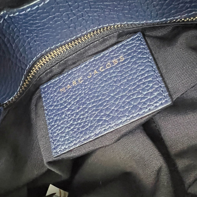 Marc Jacobs Navy Leather Oversized Charm Detail Crossbody Shoulder Bag Excellent