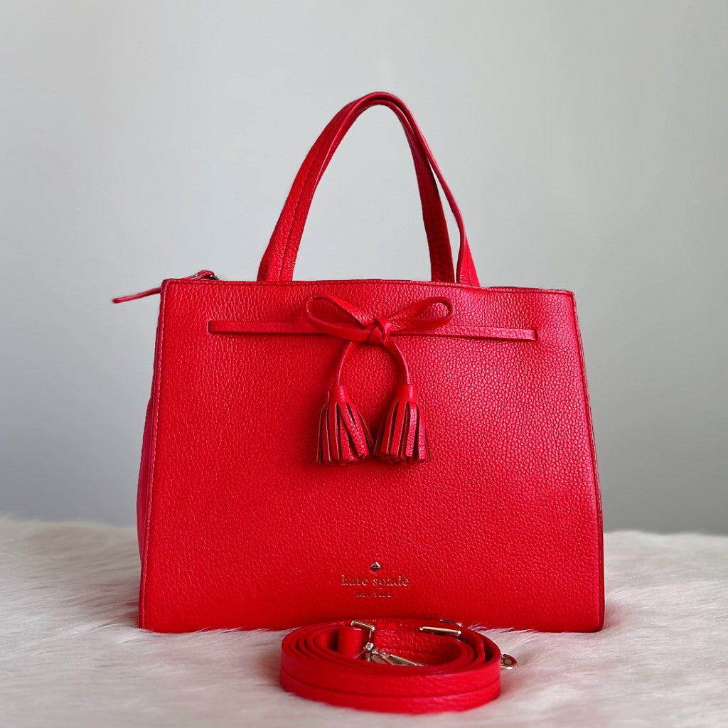 Kate Spade Strawberry Leather Bow Detail 2 Way Shoulder Bag