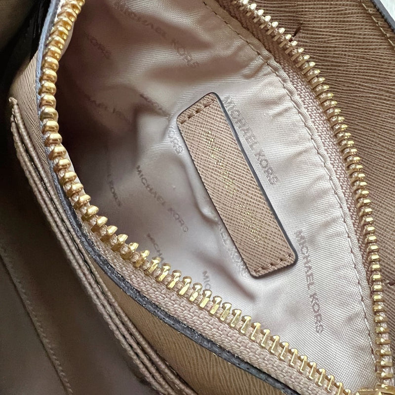 Michael Kors Purple Leather Triple Compartment 2 Way Shoulder Bag Excellent