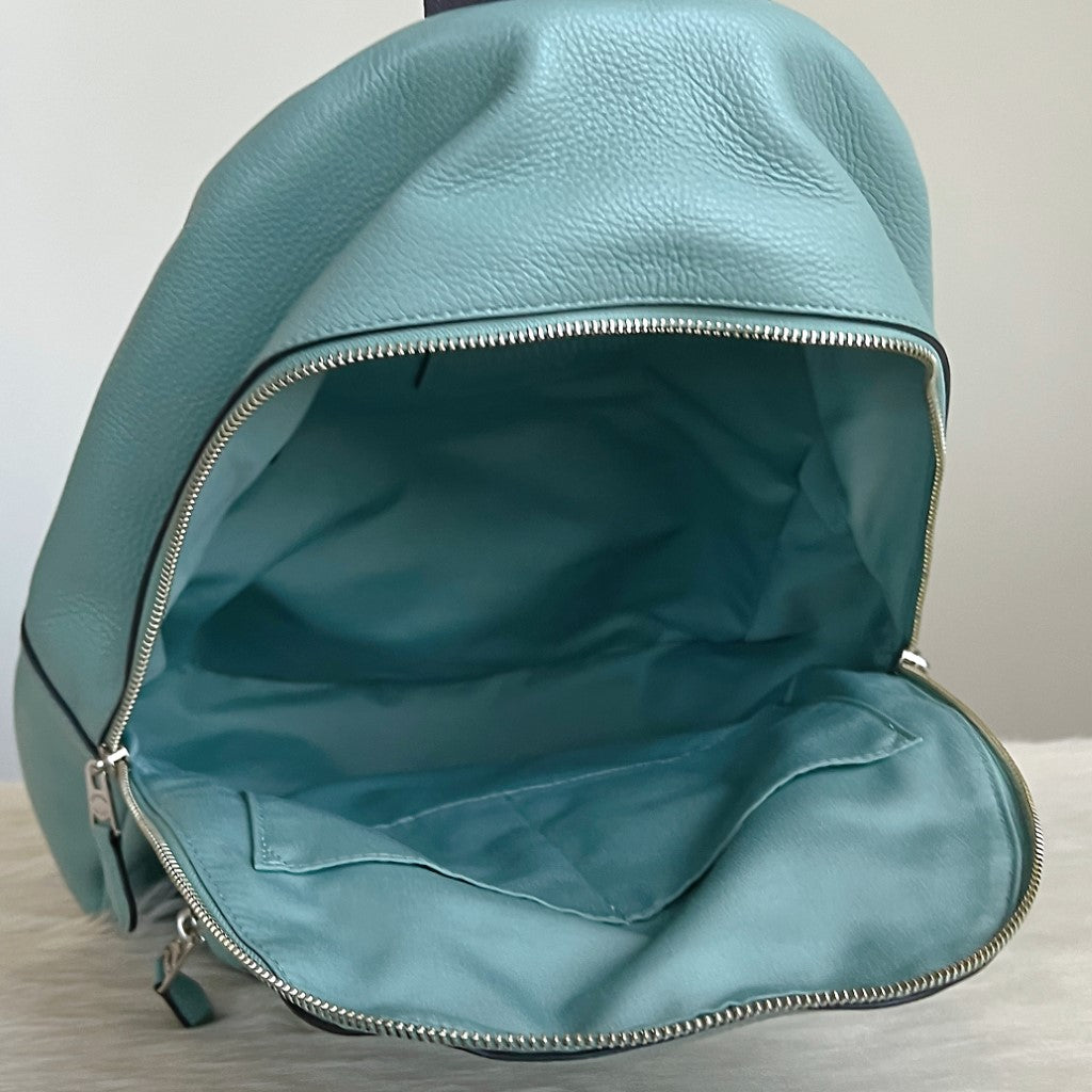 Coach Teal Leather Front Pocket Backpack Like New