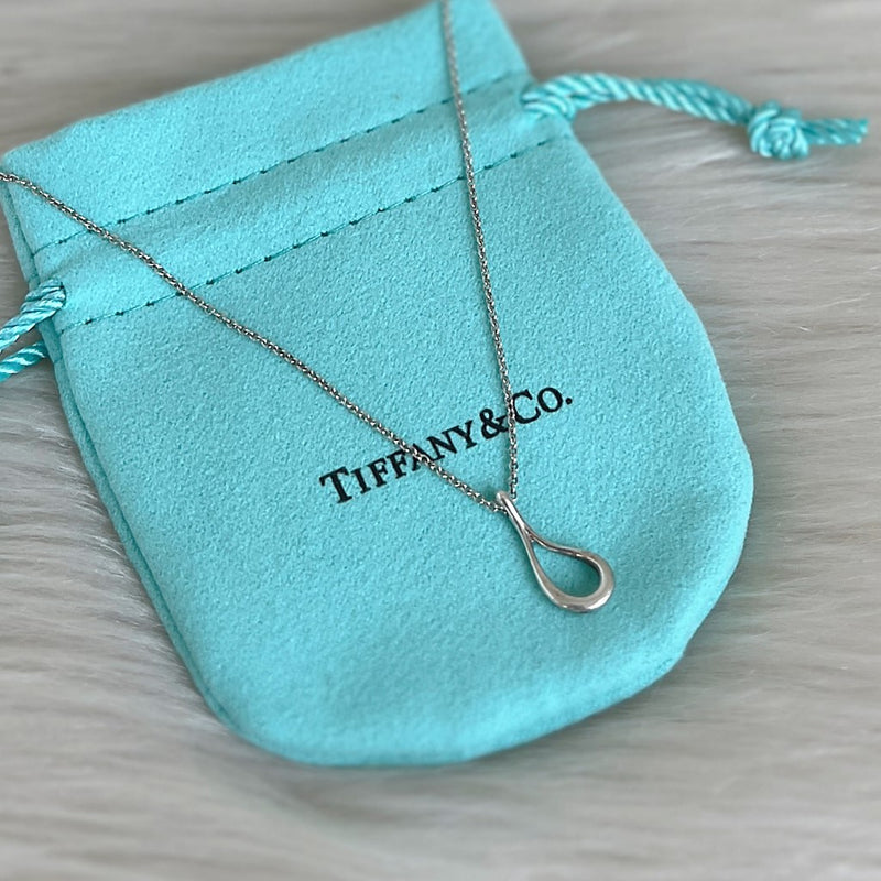 Tiffany & Co Paloma 925 Silver Open Tear Necklace