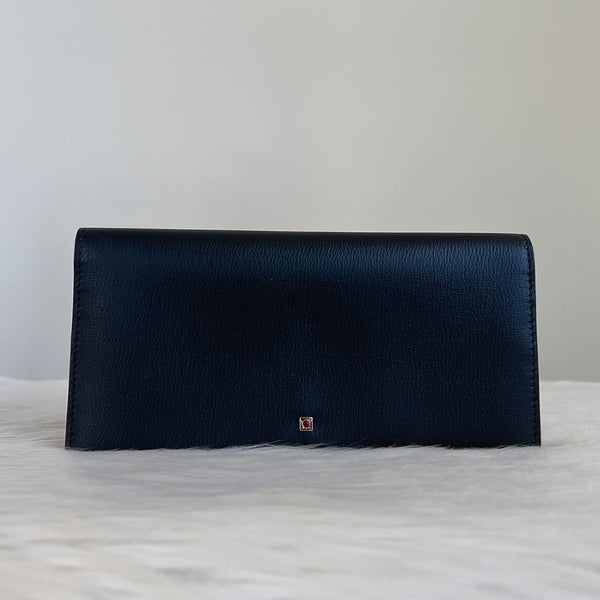 Ferragamo Black Leather Bi-Fold Long Wallet Excellent