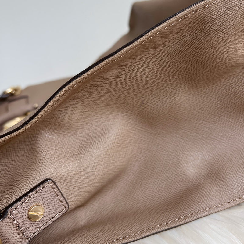 Michael Kors Taupe Leather Hamilton Large 2 Way Shoulder Bag