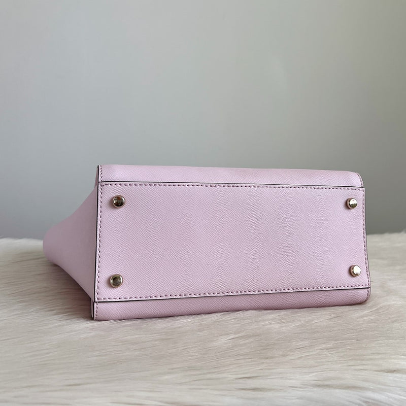 Kate Spade Light Pink Leather Front Logo 2 Way Shoulder Bag Like New