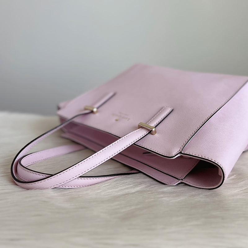 Kate Spade Light Pink Leather Front Logo 2 Way Shoulder Bag Like New