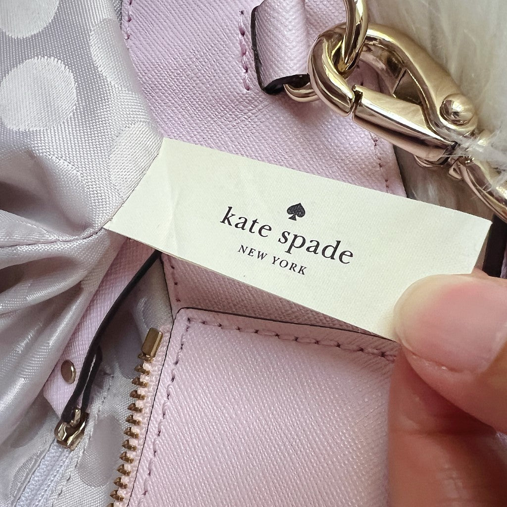 Kate Spade Light Pink Leather Front Logo 2 Way Shoulder Bag Like New