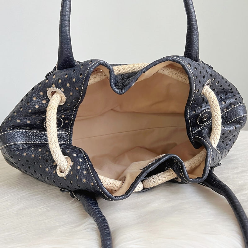 Dolce & Gabbana D&G Black Drawstring Detail Shoulder Bag