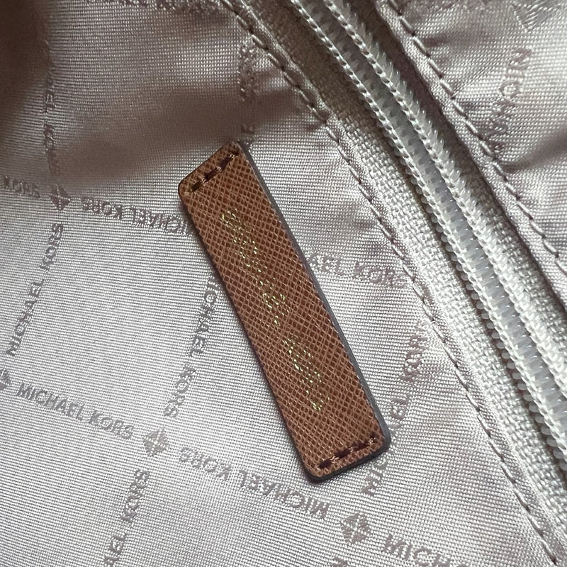 Michael Kors Caramel Leather Patchwork Monogram 2 Way Shoulder Bag