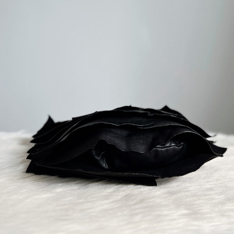 Saint Laurent YSL Black Leather Layered Shoulder Bag