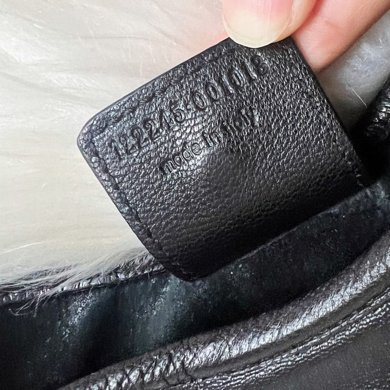 Saint Laurent YSL Black Leather Layered Shoulder Bag