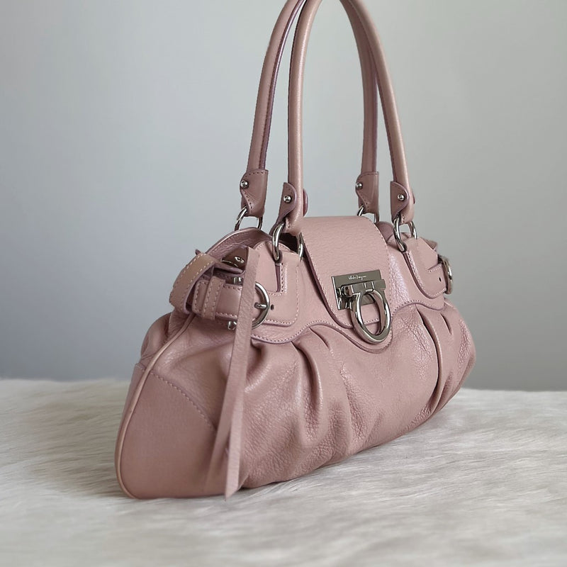 Salvatore Ferragamo Pink Leather Signature Shoulder Bag