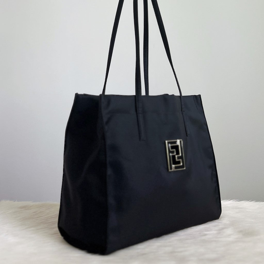 Fendi Black Nylon Classic Career Shoulder Bag