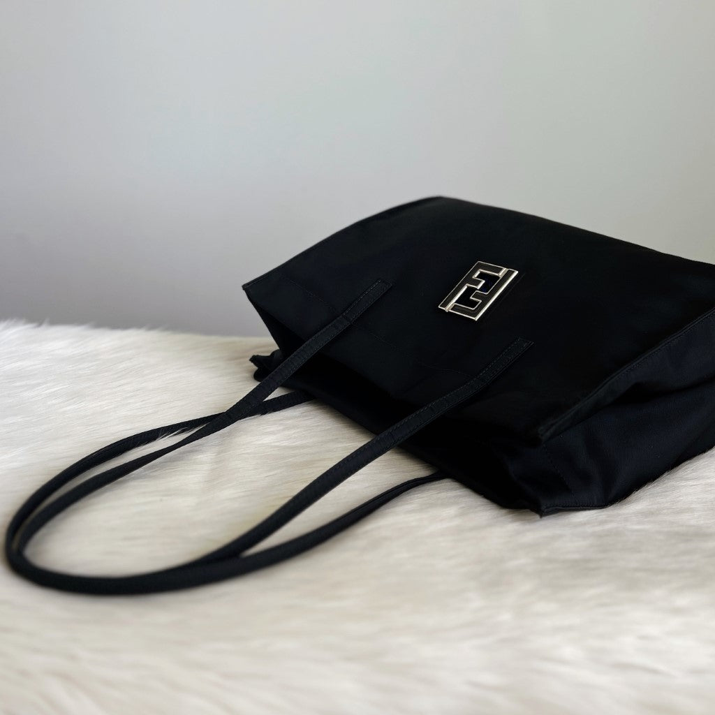 Fendi Black Nylon Classic Career Shoulder Bag