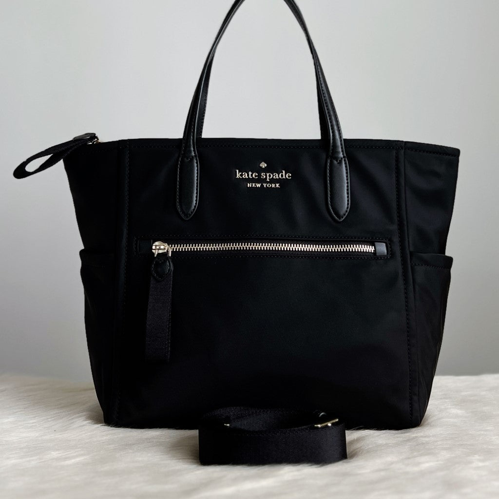 Kate Spade Black Front Logo Way Shoulder Bag Like New