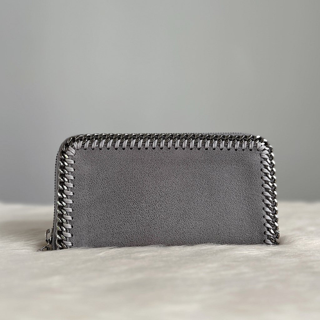 Stella Mccartney Grey Signature Falabella Long Wallet Excellent