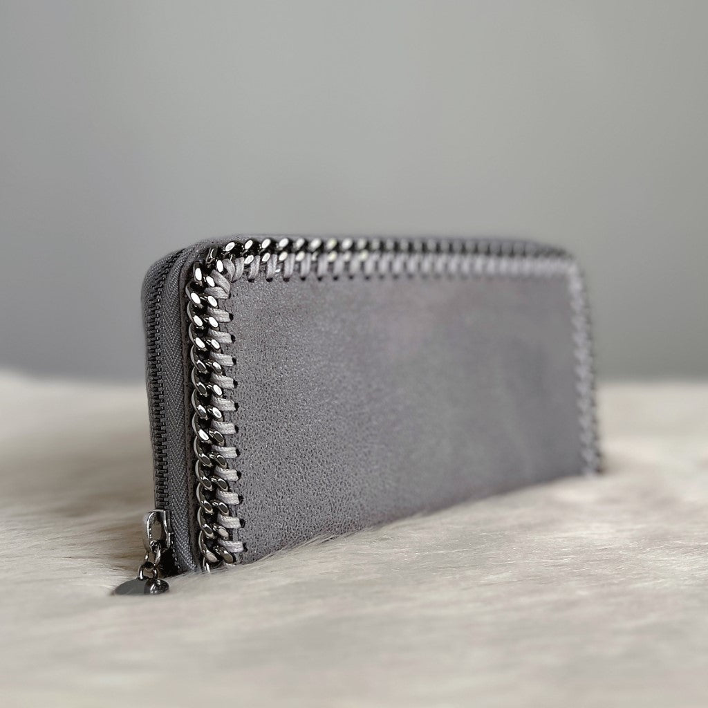 Stella Mccartney Grey Signature Falabella Long Wallet Excellent