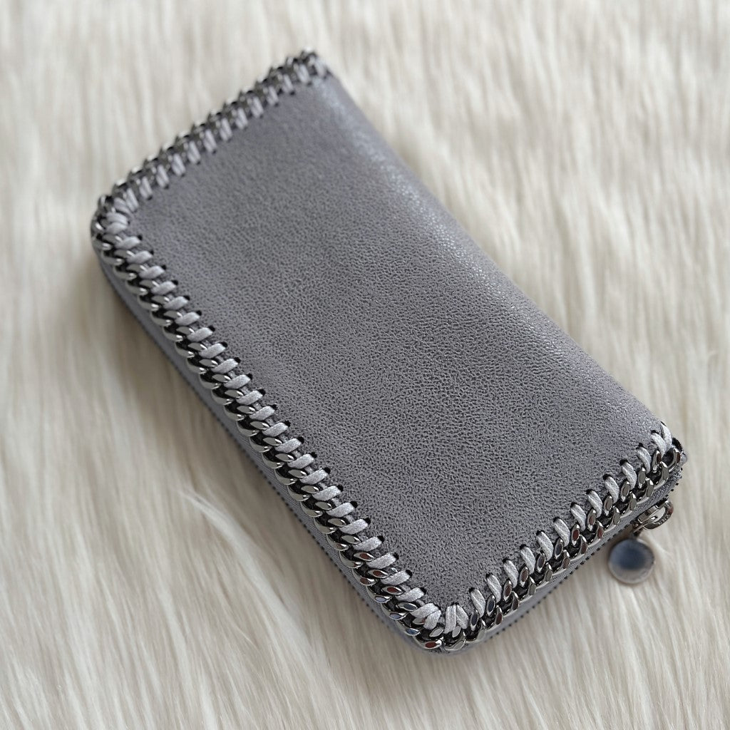 Stella Mccartney Grey Signature Falabella Long Wallet Excellent