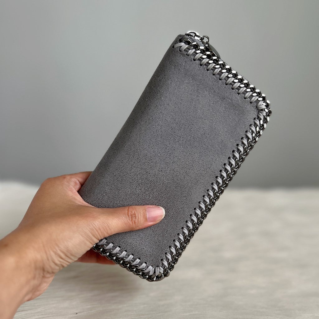 Stella Mccartney Grey Signature Falabella Long Wallet Excellent