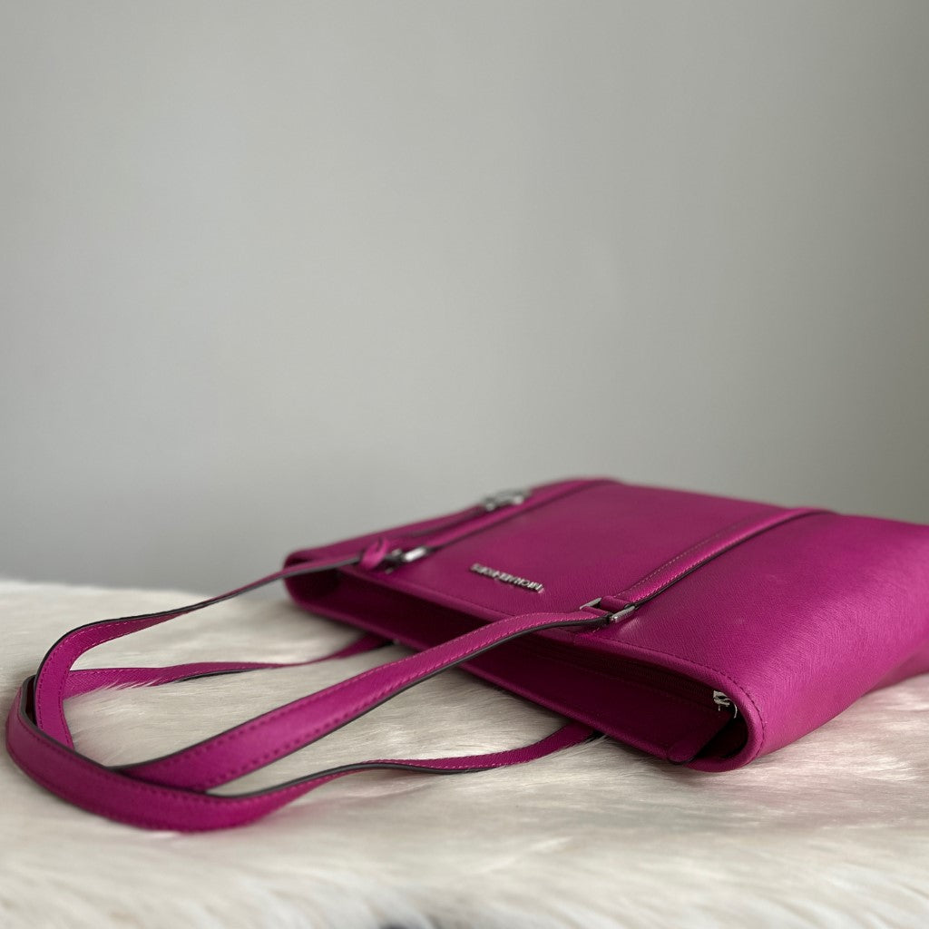 Michael Kors Fuchsia Leather Career Shoulder Bag Like New