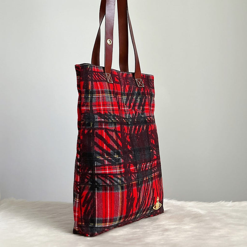 Vivienne Westwood Check Pattern Woollen Shoulder Bag