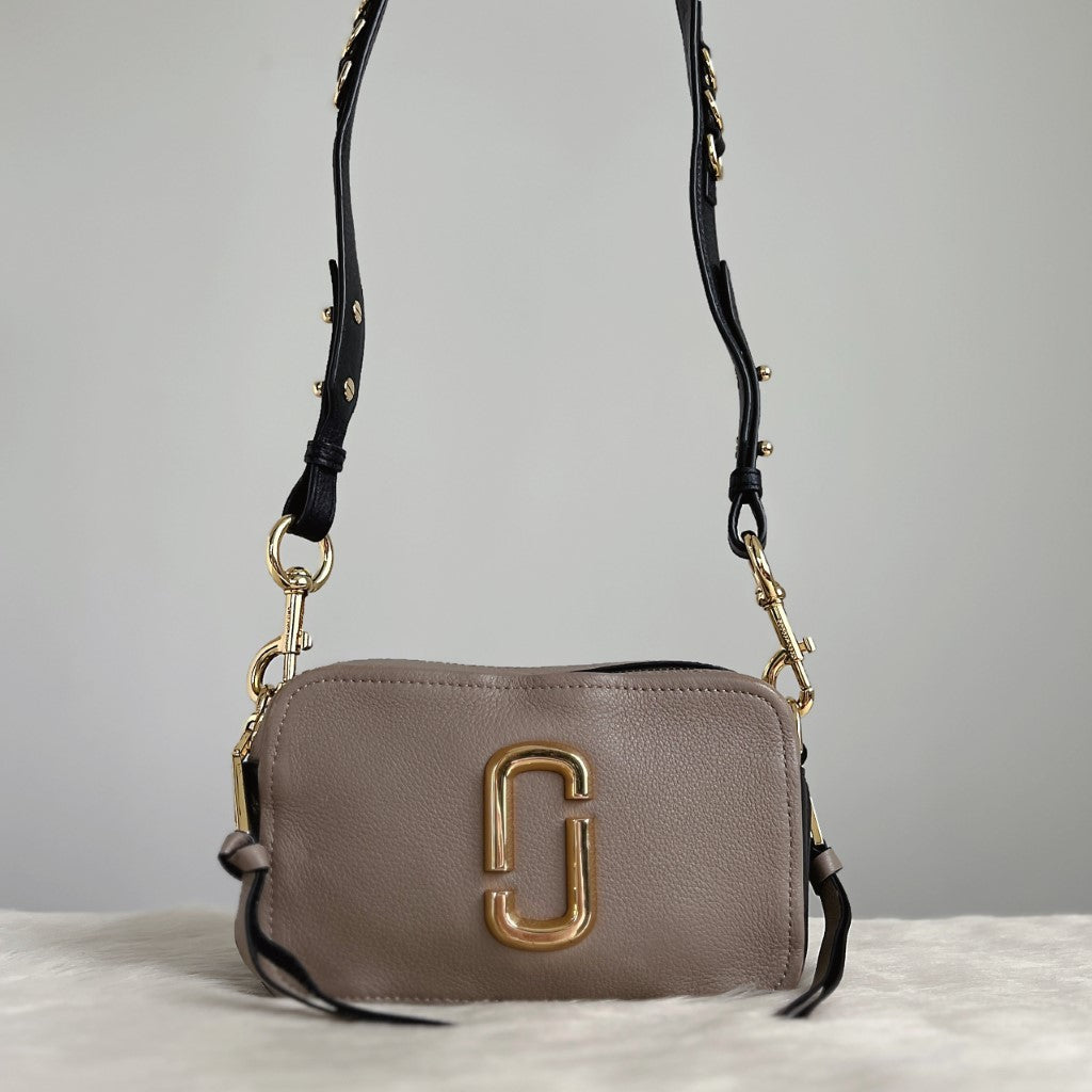 Marc Jacobs Two Tone Leather Camera Crossbody Shoulder Bag