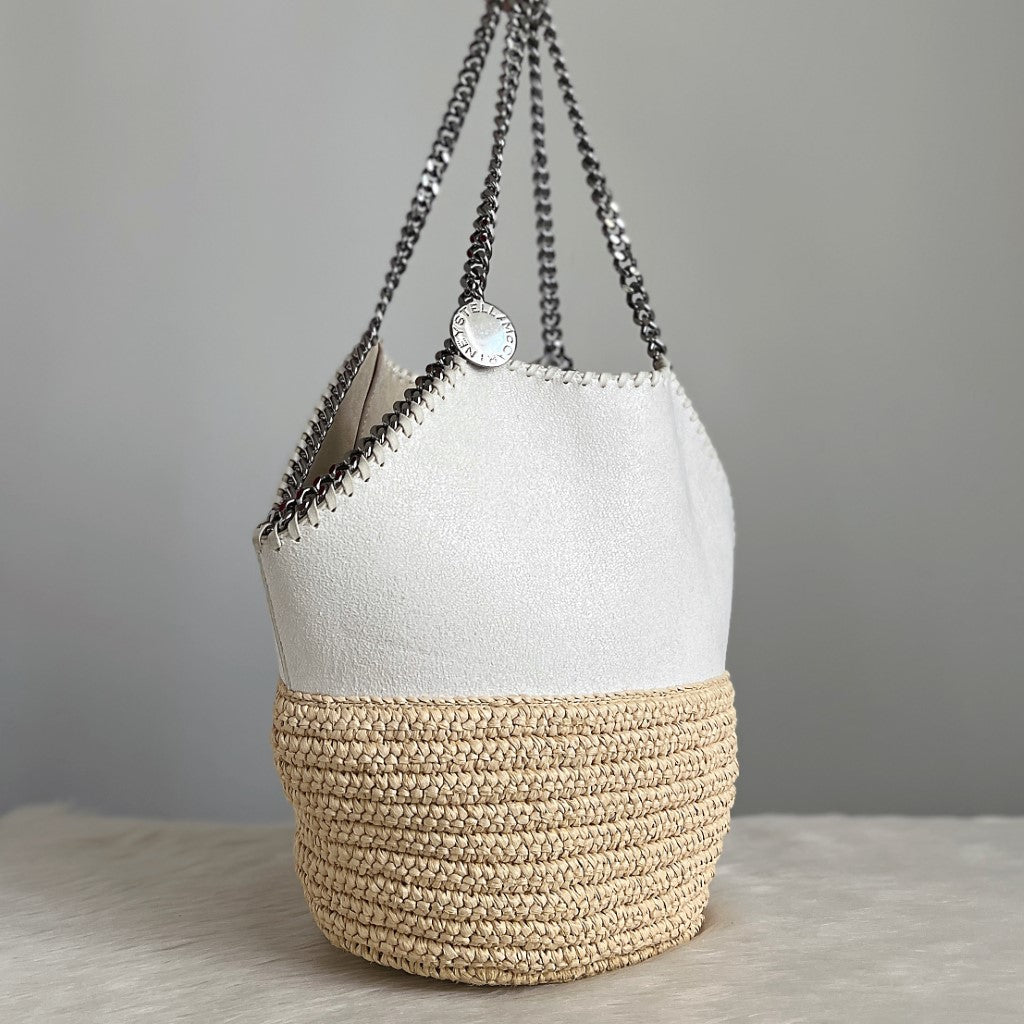 Stella Mccartney Signature Falabella Straw Holiday Shoulder Bag