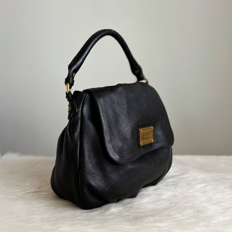 Marc Jacobs Black Leather Flap 2 Way Shoulder Bag Excellent
