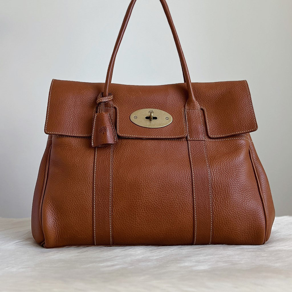 Mulberry Caramel Leather Signature Bayswater Shoulder Bag Excellent