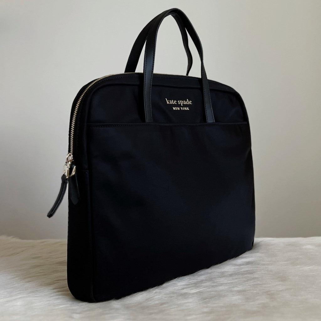 Kate Spade Black Front Logo Computer Shoulder Bag Like New