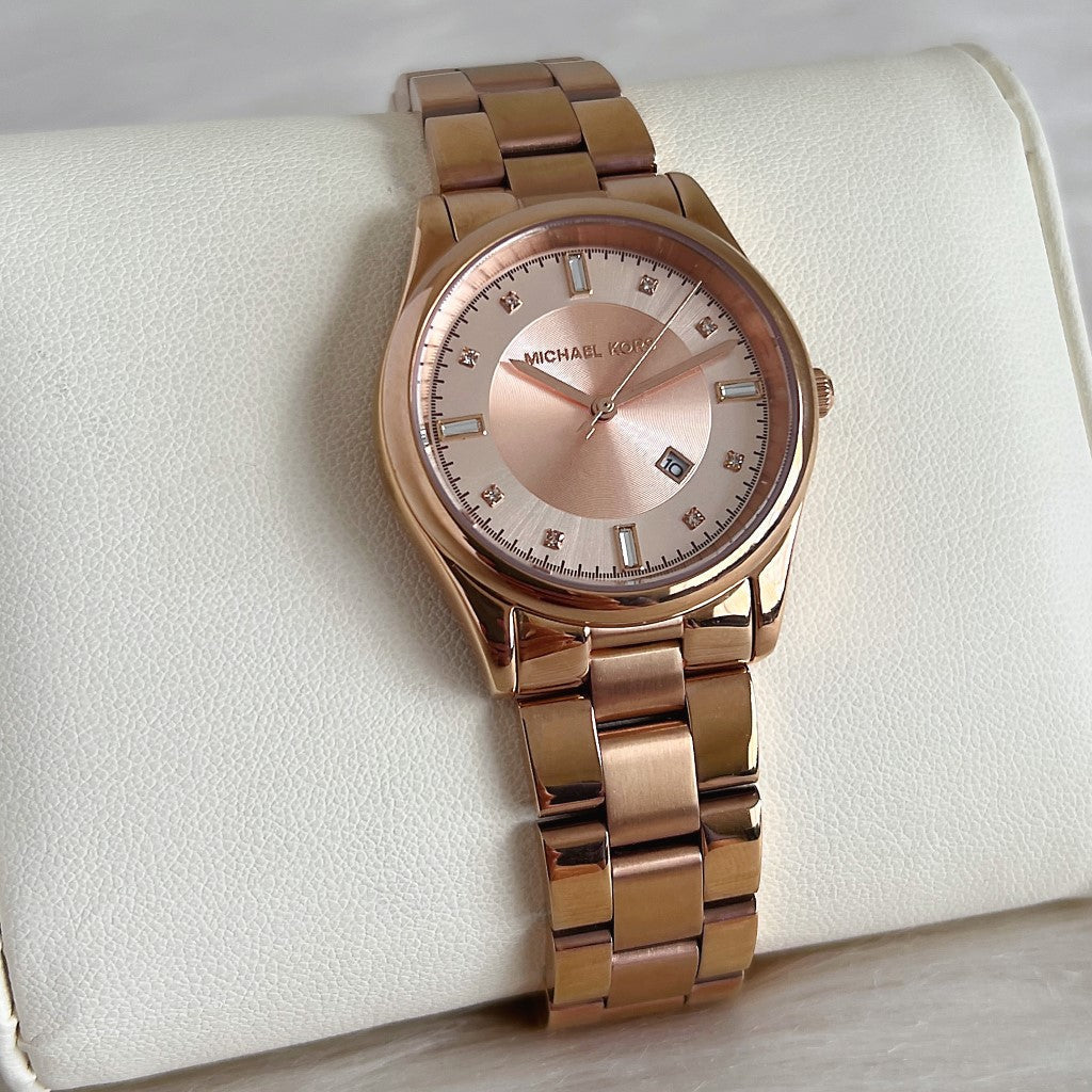 Michael Kors Rose Gold Colette Crystal Women's Wrist Watch Like New