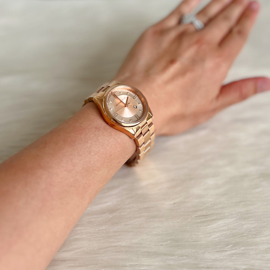 Michael Kors Rose Gold Colette Crystal Women's Wrist Watch Like New