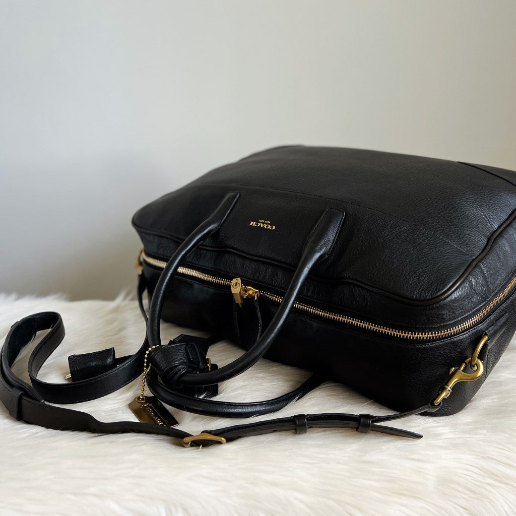 Coach Black Leather Travel Bag Full Set Like New